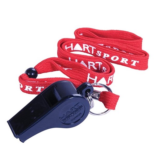 Whistle with Lanyard Red Black