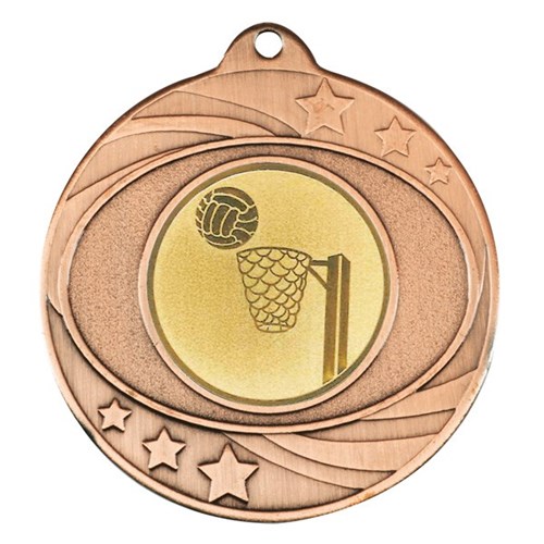 Solar Medal Bronze Gold Insert - Netball