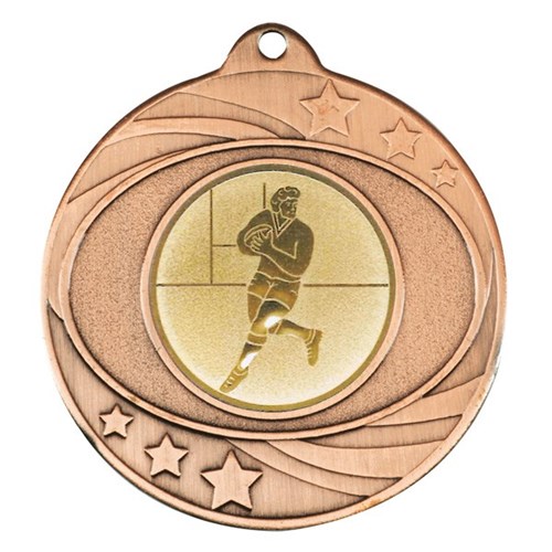 Solar Medal Bronze Gold Insert - Rugby
