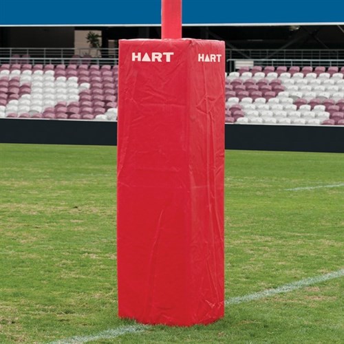 HART Square Rugby Post Pads 50cm - 150mm cut out - Red