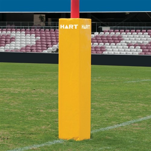 HART Square Rugby Post Pads 35cm - 100mm Cut Out - Yellow